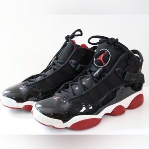 Nike Air Jordan 6 Rings GS BRED PLAYOFF BLACK RED 323419-062 Youth 6Y Womens 7.5